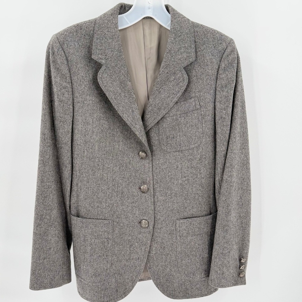 STANLEY BLACKER Vintage Gray Wool Blazer Jacket Daytons Oval Room Size 12